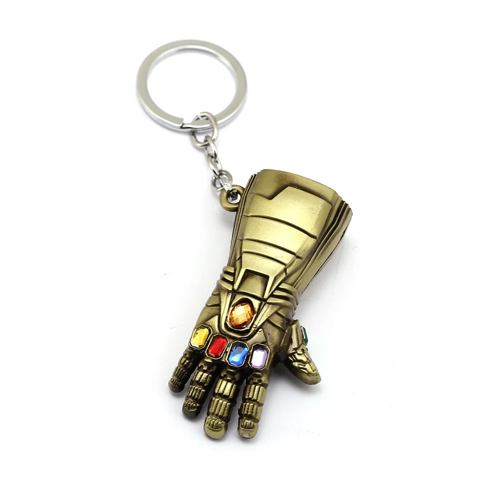 bronze Новые Мстители Железный человек перчатки брелок Ironman Infinite Gauntlet брелки Marvel Endgame металлические подвески брелки ювелирные изделия llaveros - Цвет: bronze