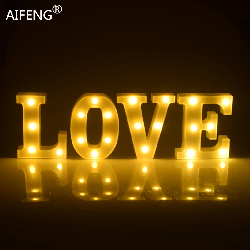 

AIFENG Sign 26 Letters Shape For Decorate Room Light Home Party Decoration Party Wedding Birthday Decor LED Letter Light