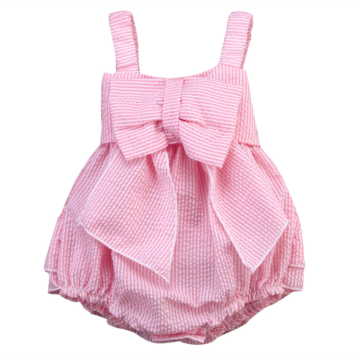 0-24M Newborn Infant Sleeveless Striped Romper Jumpsuit Playsuit for Kids Boys Girls Clothes oldeagle Baby Romper Bodysuit