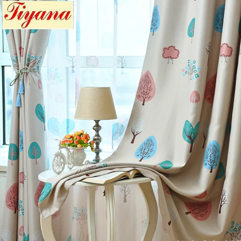 

Top End Kids Curtains for Living Room Bedroom Happy Tree Design Window Curtains Baby Room Lovely Children Curtains WP180 *30