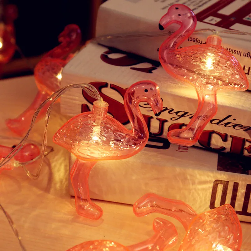 Светильник-гирлянда с Фламинго На Батарейках 1,5 м, 10 светодиодов, 3 м, 20 светодиодов, романтическая гирлянда на Рождество, праздник, свадьбу, вечеринку, украшение, USB