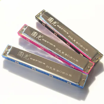 

Guoguang harmonica 24 hole polyphony C harmonica pink blue black plastic box assembly instructions for use.