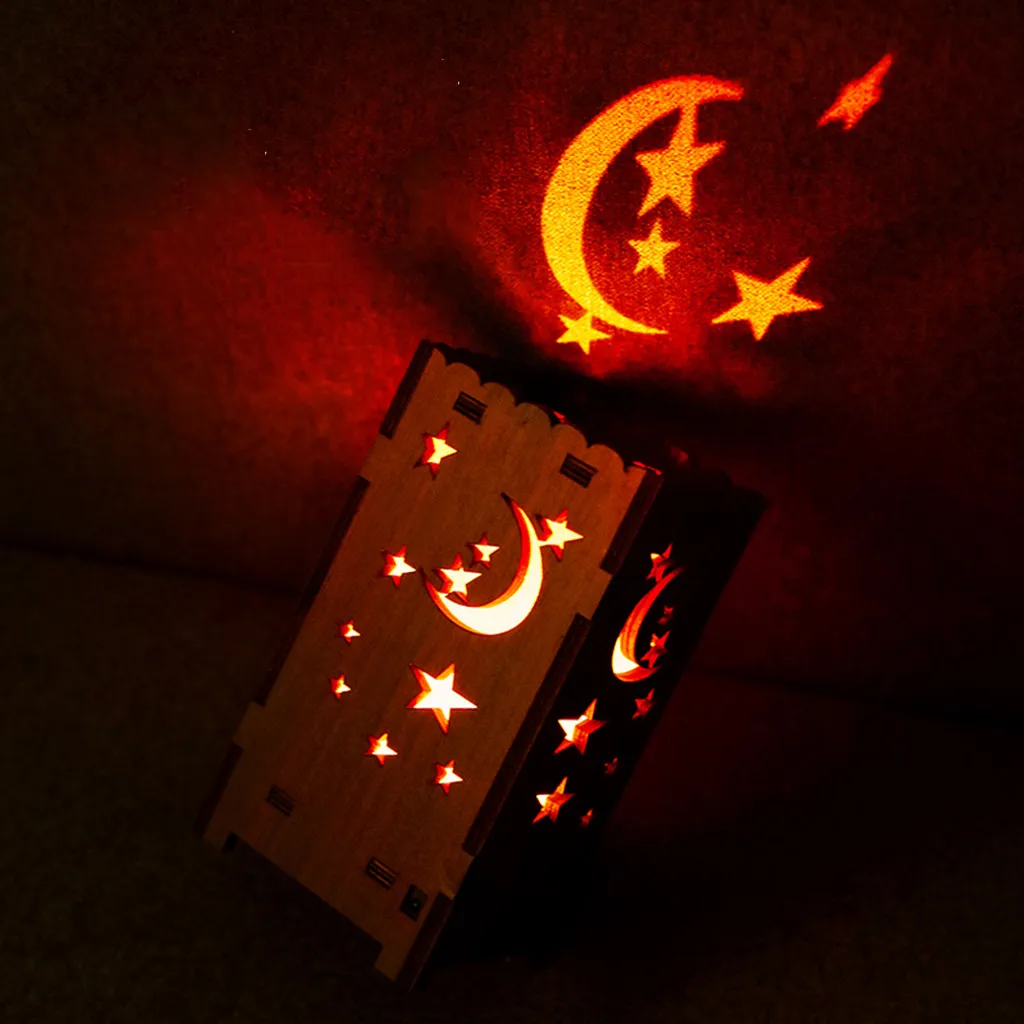 

LED Romantic Starry Night Sky Projection Lamp Wooden hollow Night Light creative star lamp projector custom moon lamp 2019