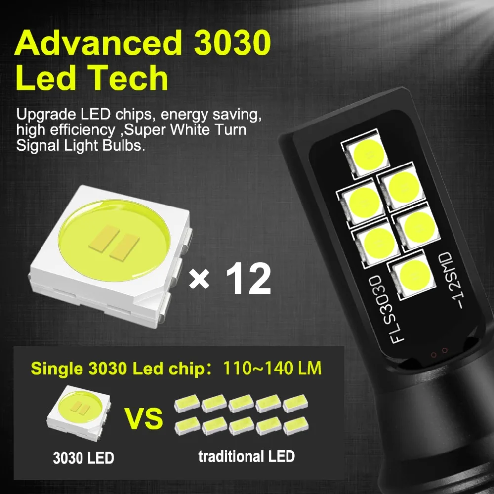 2 шт. T20 W21W WY21W W21W/5W светодиодный фонарь 7440 7443 SRCK с поворотным сигналом обратный