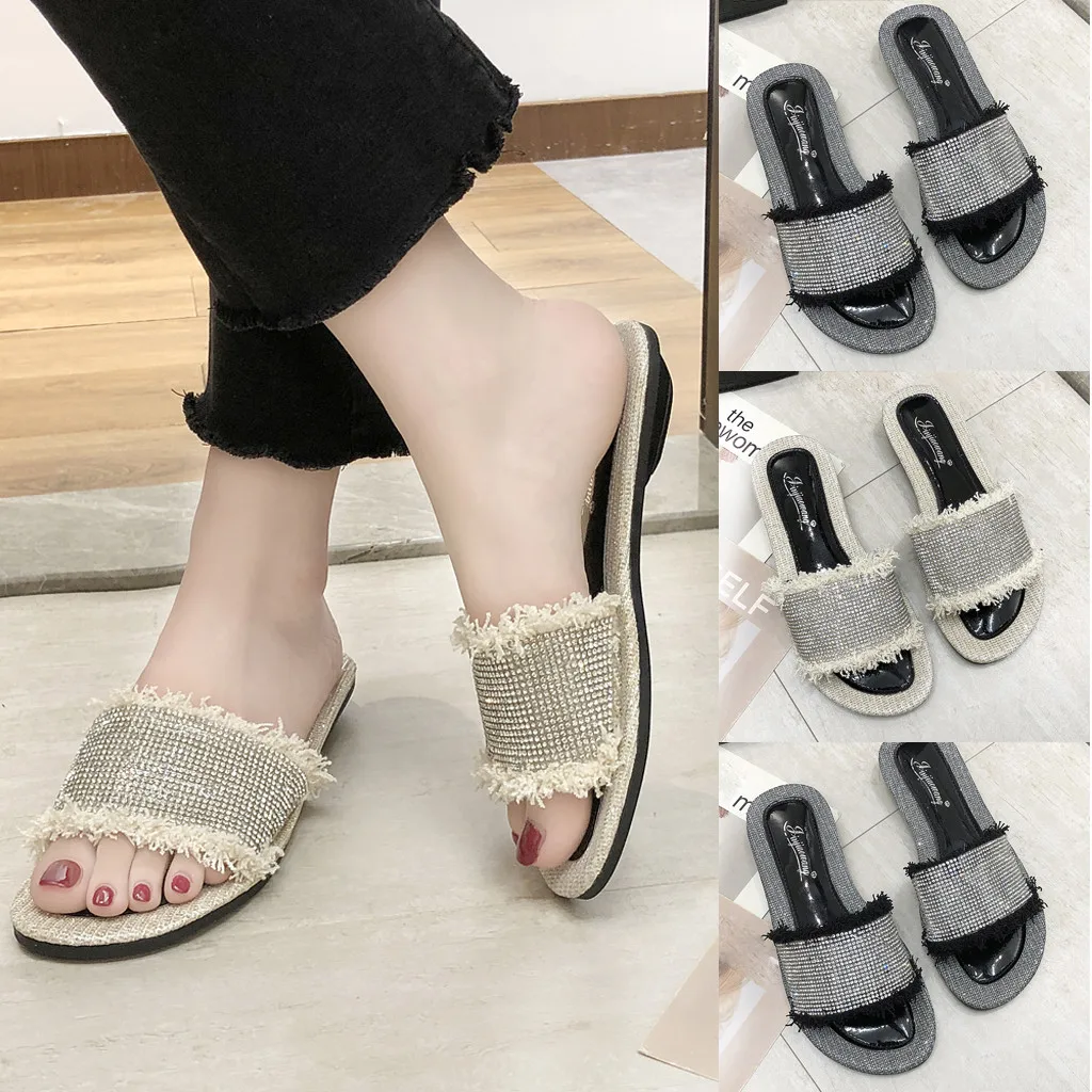 

Jaycosin PopularThis Season Women's Summer Flat with Slip-On Open Toe Slippers Non-Slip Beach Slipper 2019 mar29 p40