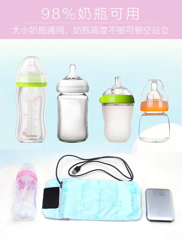 Новые прочные чехлы-мешки, портативные тепловые Детские подогреватели бутылок для кормления, крышка для подогревателя, USB детские сумки для хранения