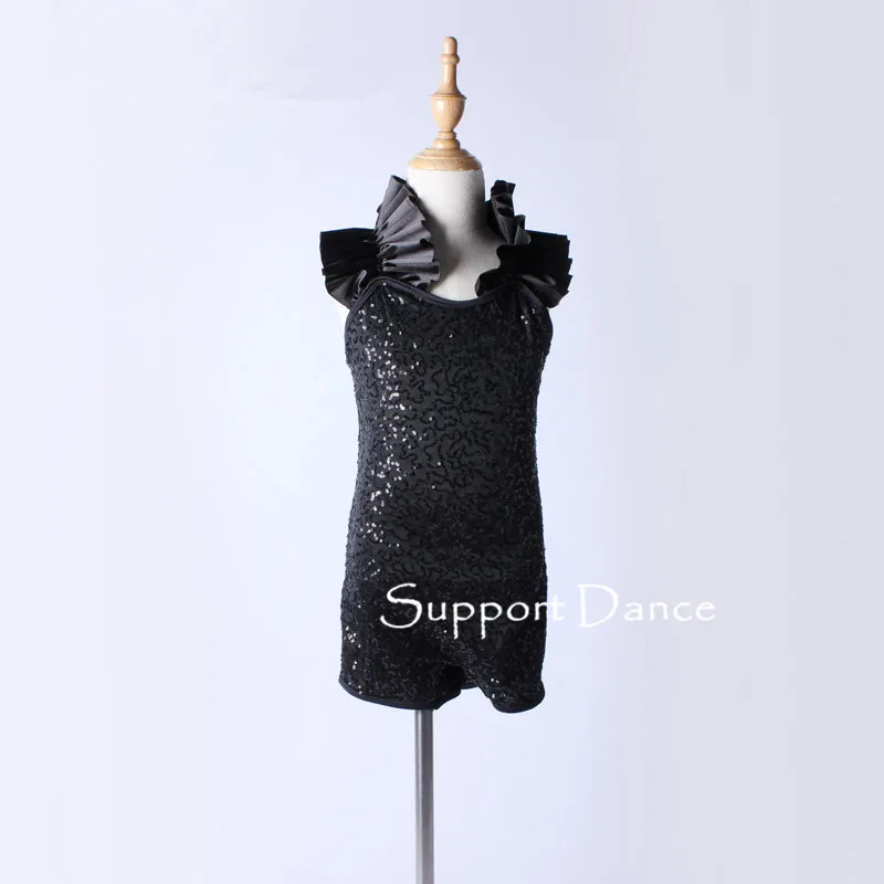 

Sexy Black Sequin Jazz Modern Dance Costume Contemporary Clothing C139
