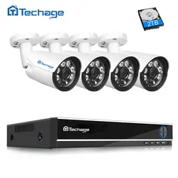 Techage 4CH 4MP AHD DVR комплект системы видеонаблюдения 4MP водостойкая наружная камера ИК ночного видения система видеонаблюдения
