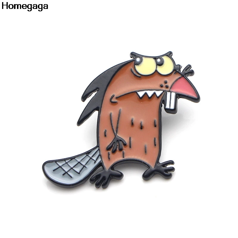 Homegaga Angry Beavers металлические цинковые эмалированные Булавки модные медали para рюкзак рубашка сумка броши значок для мужчин женщин D2024