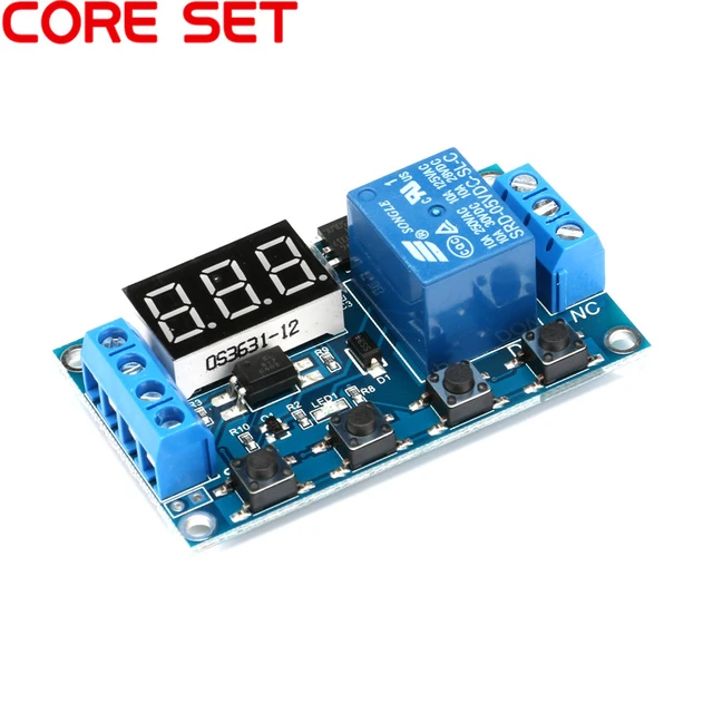 Nouveaux LCD numerique Controle Puissance minuterie Programmable DC 12V 16  a Temps Relais commutateur, SPST : : Bricolage