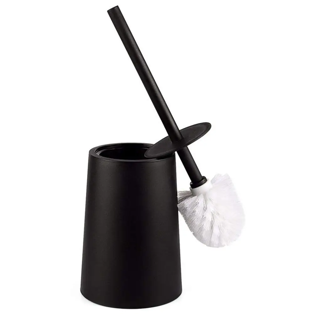 New Hot Toilet Brush Holder Set Bowl with Black for Bathrooms Modern Design Lid and Long Handle | Обустройство дома