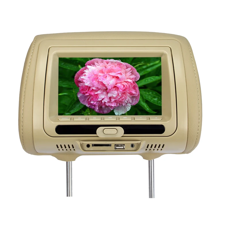 

7 inch Car Headrest DVD Player TFT LED Display Auto Headrest Monitor Touch Button AV USB SD DVD MP5 Game FM IR DC 12V SH7828DVD