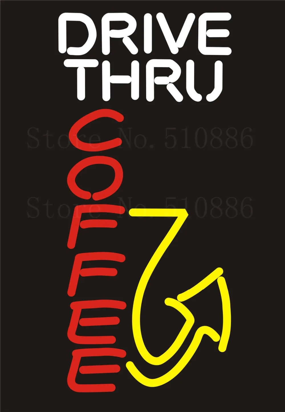 

NEON Sign Board For Drive Thru Coffee Real GLASS Tube Bar PUB Restaurant Signboard Display Store Shop Light Custom Signs 17*14
