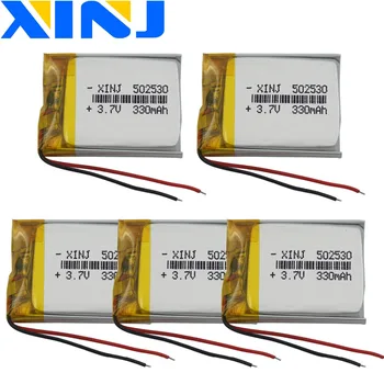 

XINJ 5pcs 3.7V 330mAh lithium polymer battery lipo cell 502530 For mp3 bluetooth earphone speaker watch Car Camera Car DVC DVR