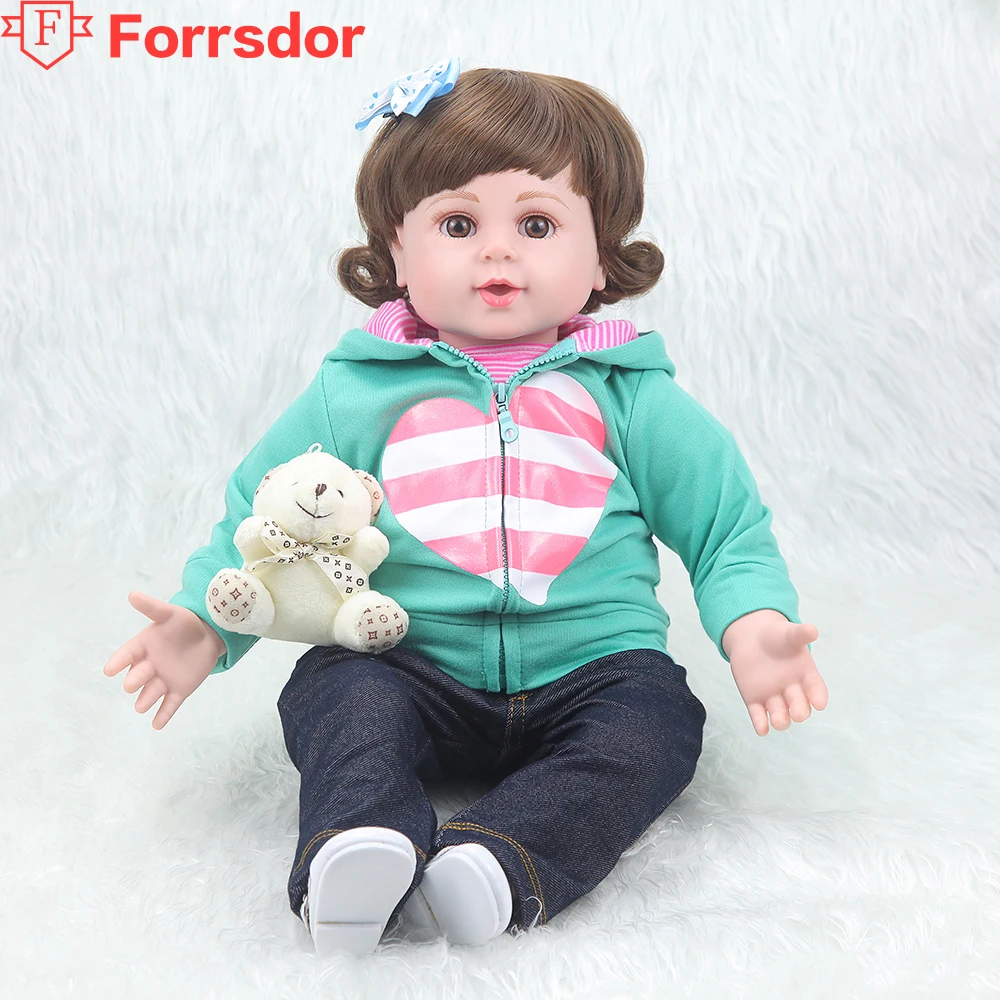 Forrsdor 50 cmGreen спортивный костюм DIY Мягкая силиконовая кукла реборн bebe reborn corpo de Silicone inteiro realista, подарки на день рождения