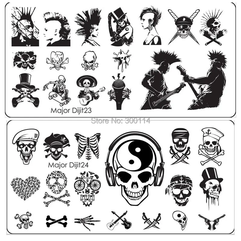Halloween Hip-Hop Punk nail stamp (3)
