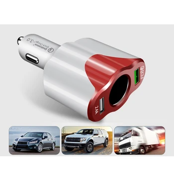 

12V -24V QC 3.0 Car Charger USB Cigarette Lighter Dual USB Socket Adapter Charge for Auto Splitter Quick Charger Car Accessories