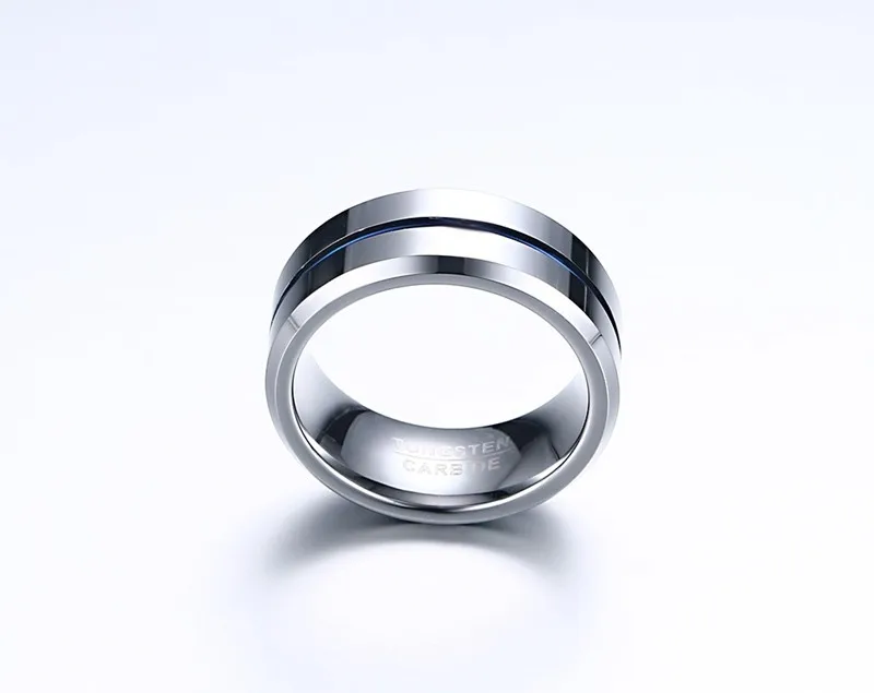 Мужское кольцо из вольфрамовой стали SIZZZ синее шириной 8 мм вес 15 4 г 2017|ring for|blue