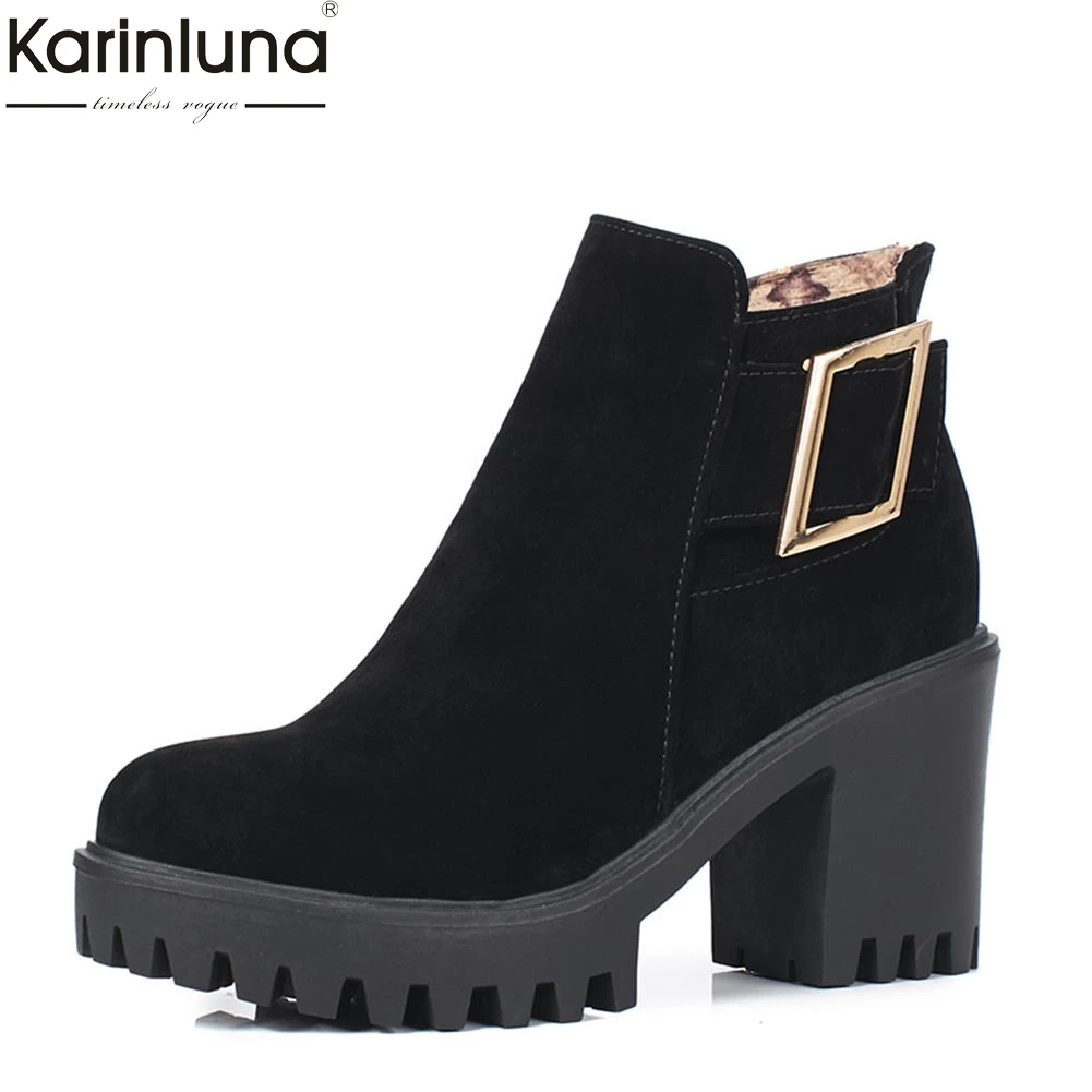

Big size 31-43 Best quality platform chunky high heel ankle boots woman shoes fashion shoes woman boots women shoes
