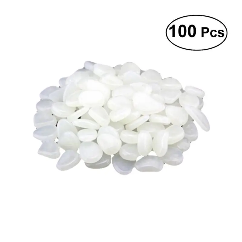 

WINOMO 100pcs Luminous Cobblestones Pebbles Stones Glow in the Dark Gravel for Aquarium Fish Tank Garden Yard Decoration