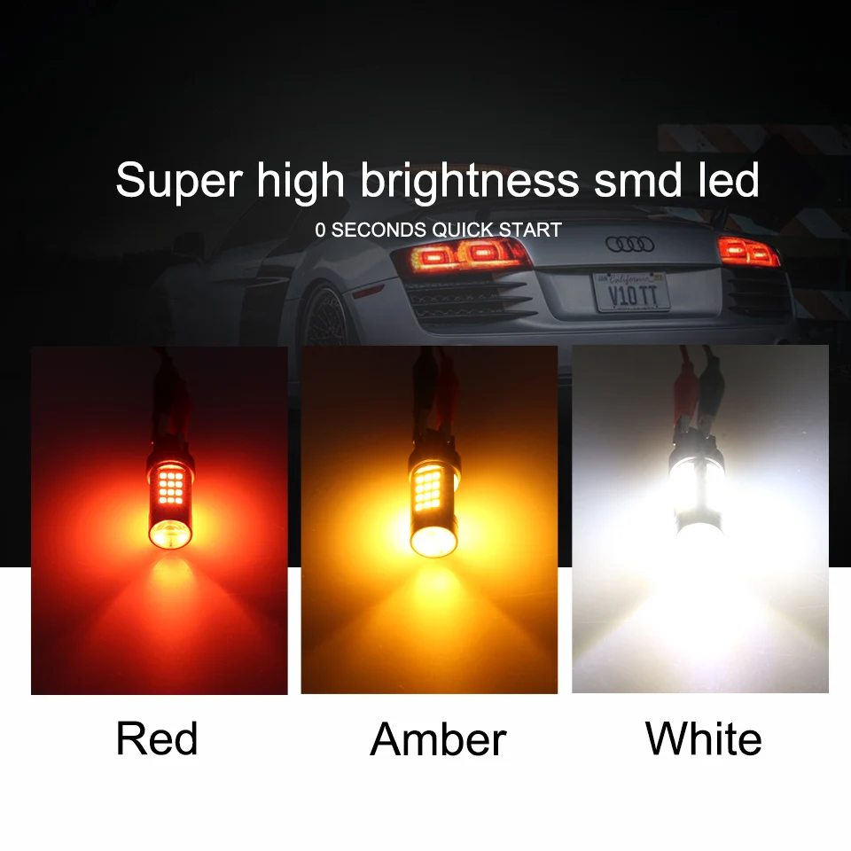 ANMINGPU 2x5 Вт сигнальная лампа WY21W T20 LED W21W W21/5W 7440 7443 Светодиодная указателя поворота
