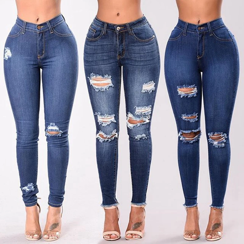Jeans Denim Push Up Pinggang Tinggi 