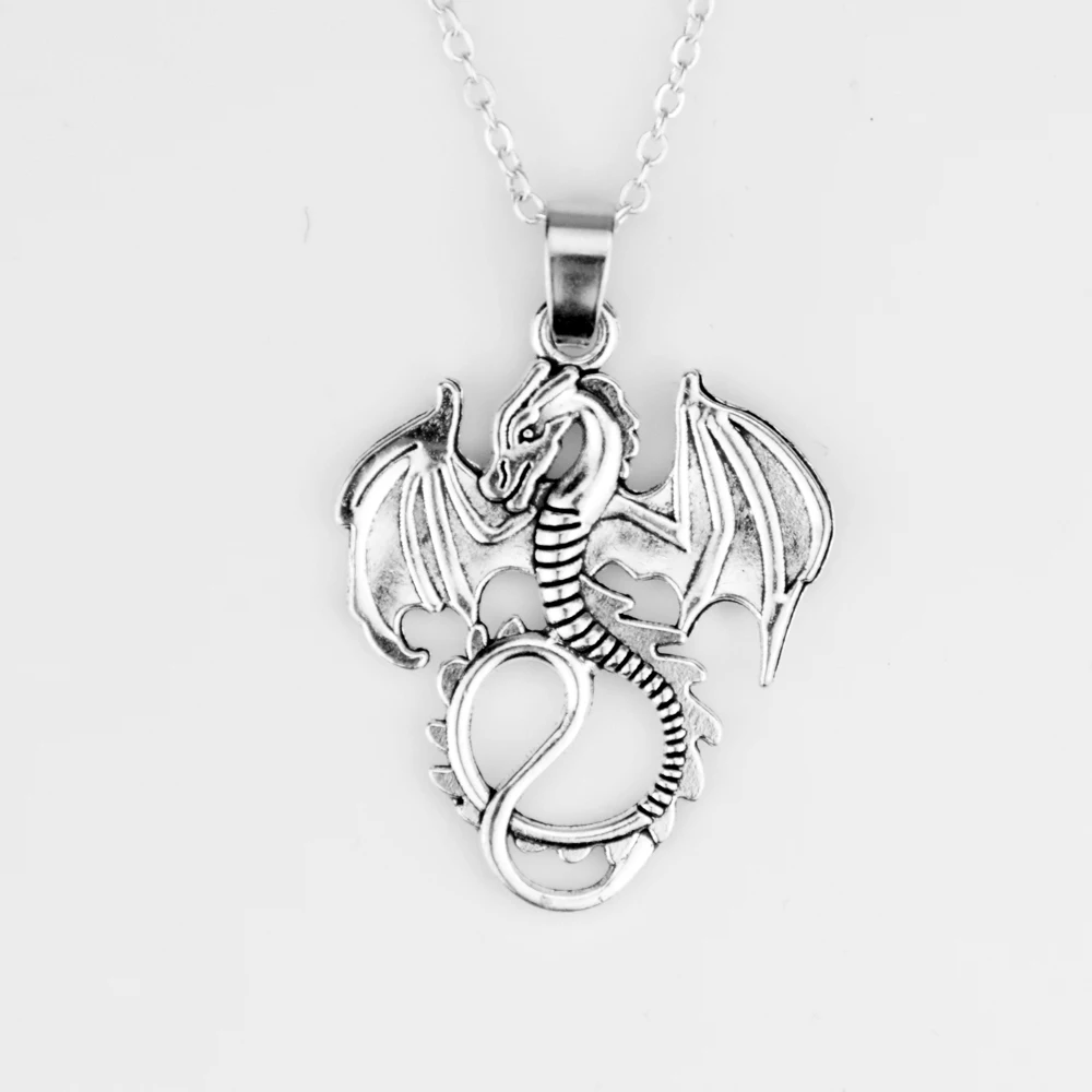 50pc Vintage Flying Dragon Necklace Amulet Dragon Necklace Charm