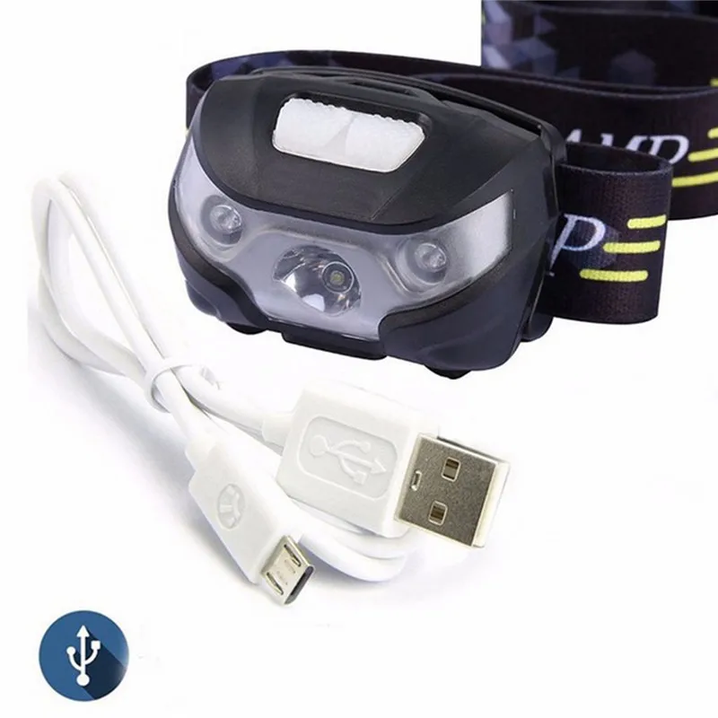 

Mini Headlight Rechargeable LED HeadLamp Body Motion Sensor LED Bicycle for Hunting Climbing outdoor head light