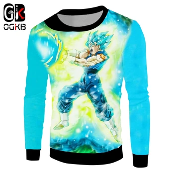 

OGKB Men's Casual Sweatshirt Funny Print Dragon Ball Balls 3d Hoodies Man Quick Dry Polyester Crewneck Pullover Long Sleeve Coat