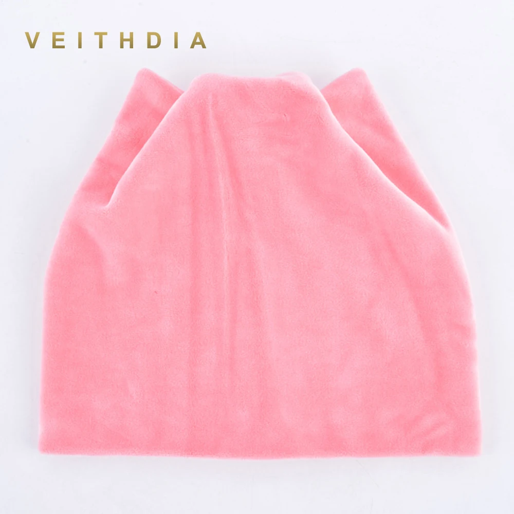 Осенне зимние женские облегающие шапки VEITHDIA шапка с котом теплые бархатные