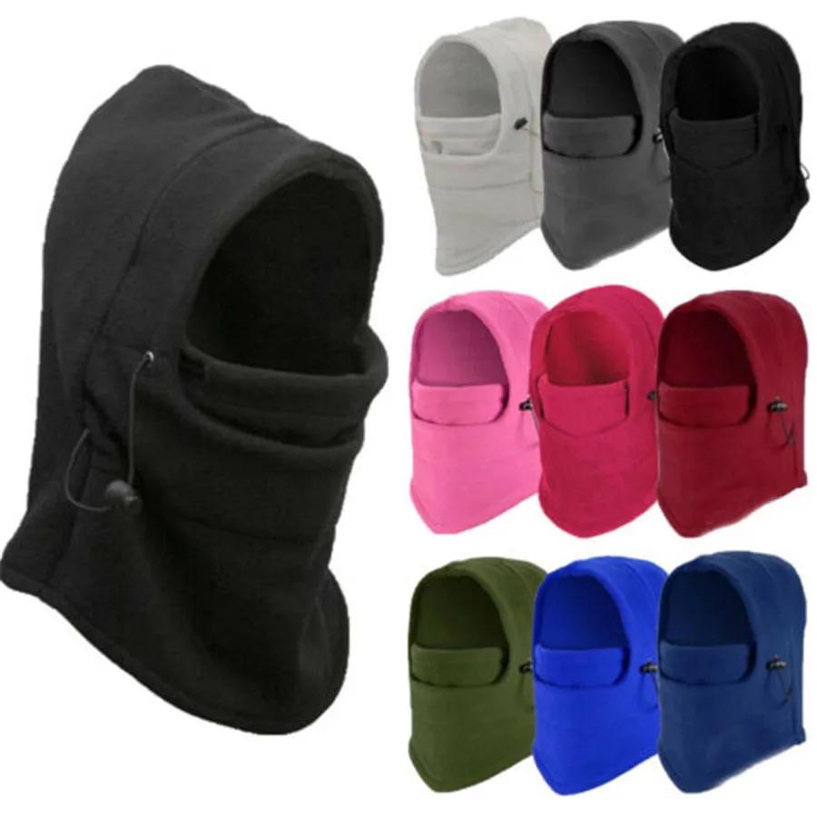 

Men Women Winter Fleece Hat Thick Hooded Neck Warmer Winter Sports Face Mask for Men Bike Helmet Beanies Masked cap Outdoor