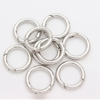 

10pcs/lot 13mm Jump Rings Keys Charms Silver Color Spring Ring Clasps Connection For Necklace Bracelet DIY Buckle F1946