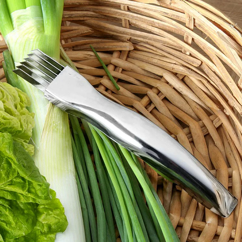 Нож Для Резки Лука из нержавеющей стали, острый нож для резки лука, Овощной Зеленый лук, измельчитель, терка, кухонные аксессуары