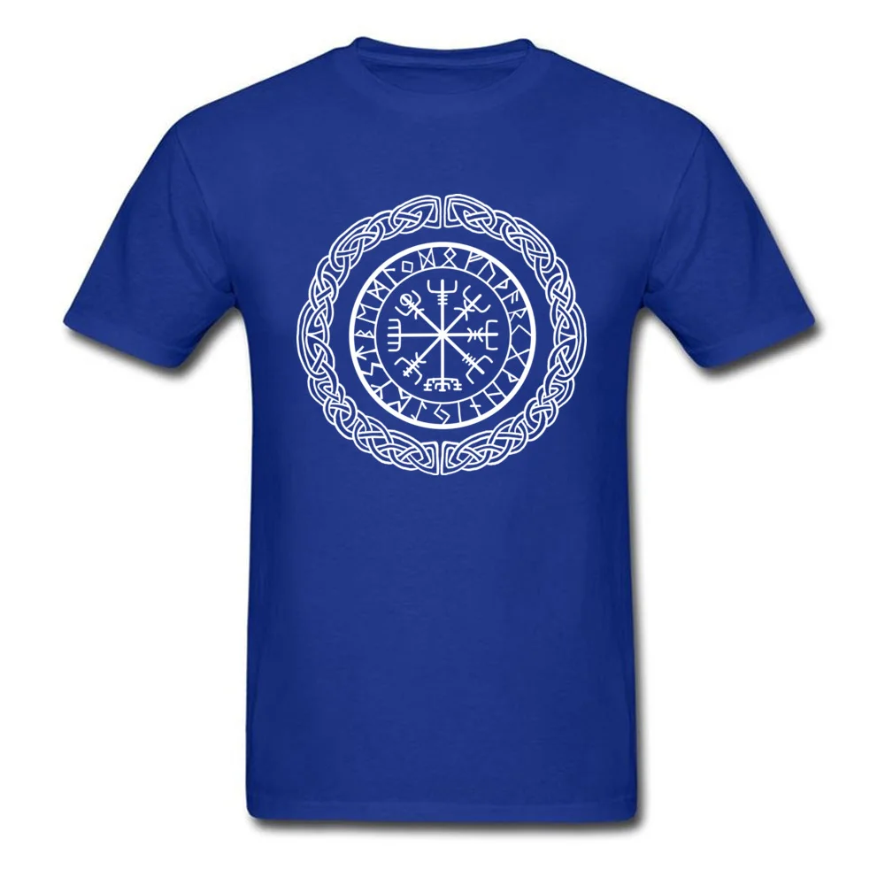 cosie T-Shirt High Quality Round Neck Vegvisir Pure Cotton Men Tops Shirts Custom Short Sleeve Tee Shirts Wholesale Vegvisir blue