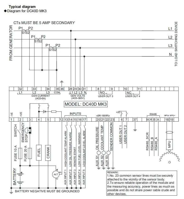 Dc40d dc42d dc40dr dc42dr mk3 gerador diesel
