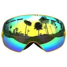 Сферические зимние лыжные очки двухслойные UV400 Анти-туман большой Лыжная маска очки на лыжах мужские и женские зимние очки для катания на сноуборде GOG-201