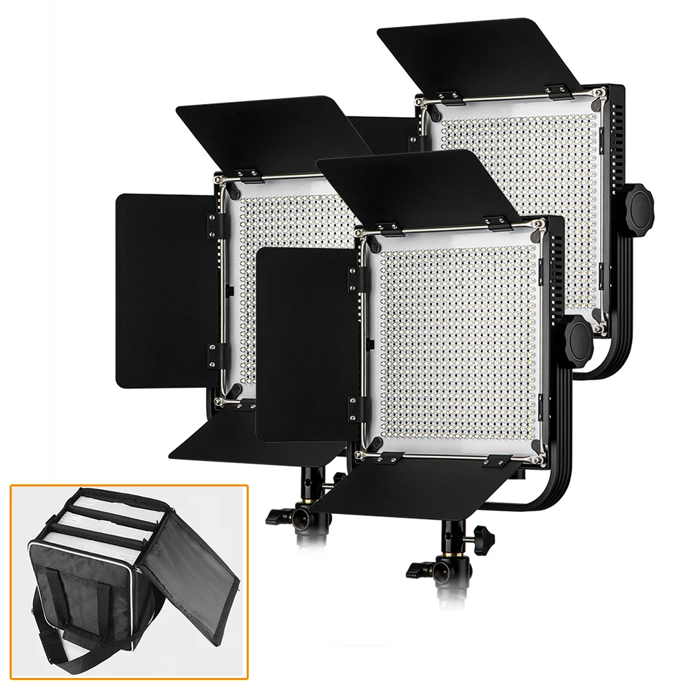 

LED Video Studio Light (3 Pack) High CRI 90+ with Customized Portable Carry Bag for 3 LED Video Lights for DSLR Cameras