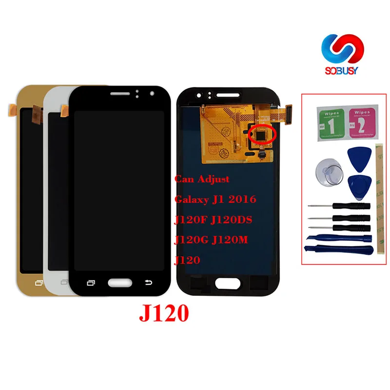 ЖК дисплей для SAMSUNG GALAXY J1 2016 сенсорный экран с дигитайзером J120 J120f J120M J120H|Экраны