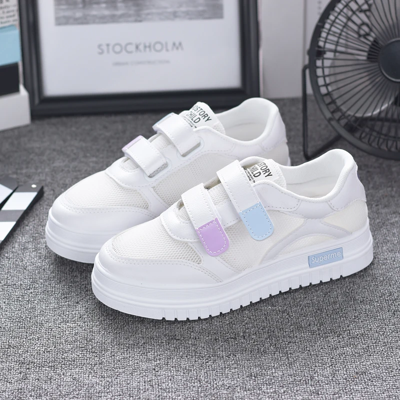 summer wild flat bottom mesh single shoes breathable white shoes female