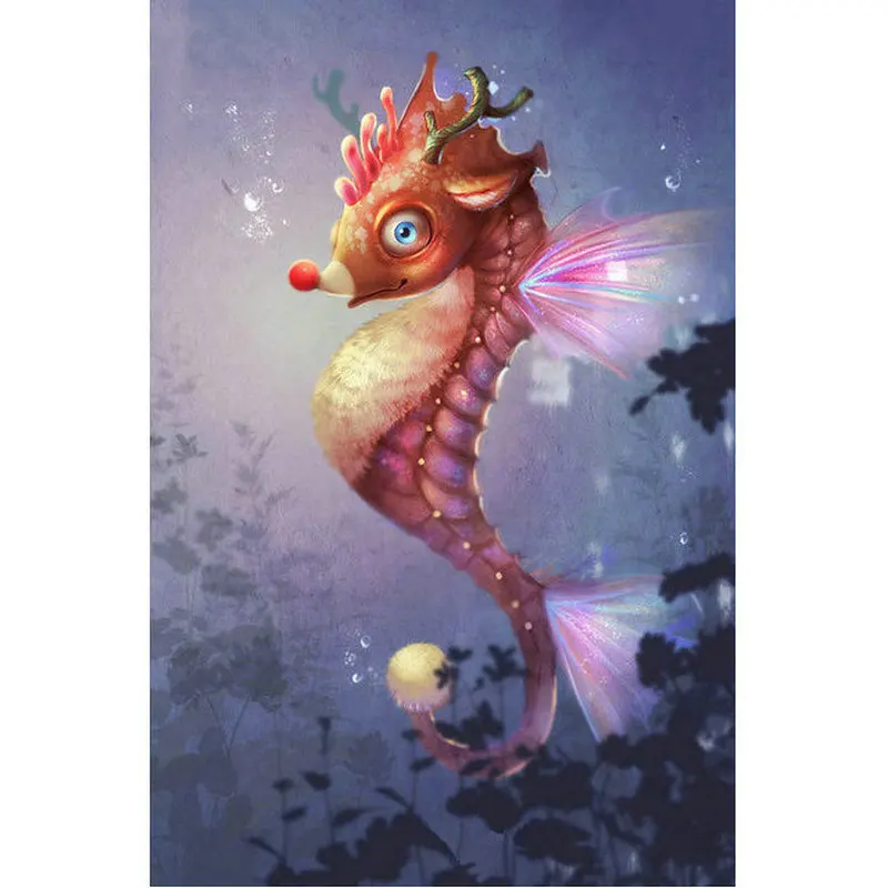 

5D Diy Diamond painting cartoon Seahorse stickers Needlework, mosaic diamond Embroidery icon Resinstone Cross Stitch home Decor