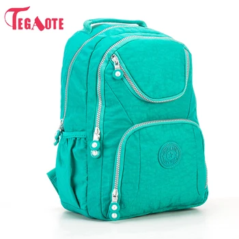 

TEGAOTE Fashion Women Backpack Waterproof Nylon Backpacks For Teenage Girl School Bag Women Laptop Bag Mochila High Quality