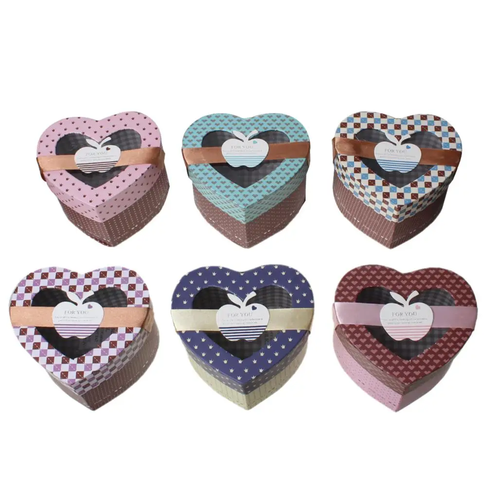 

8SEASONS Paper Party Gift Boxes Heart At Random Pattern 12.5cm x 11cm ,1 Piece 2015 new
