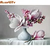 RUOPOTY diy frame Acrylic Paint Magnolia Flower DIY Painting By Numbers Modern Wall Art Picture Unique Gift For Home Decor Arts ► Photo 1/6