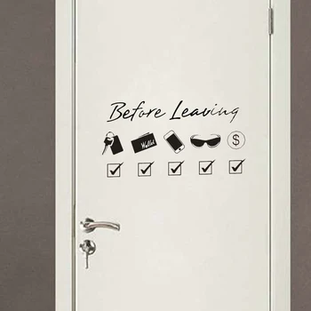 

Wall vinyl sticker fashionable bedroom Door decoration wall stickers before leaving home warn quotes Decal for Home Decor