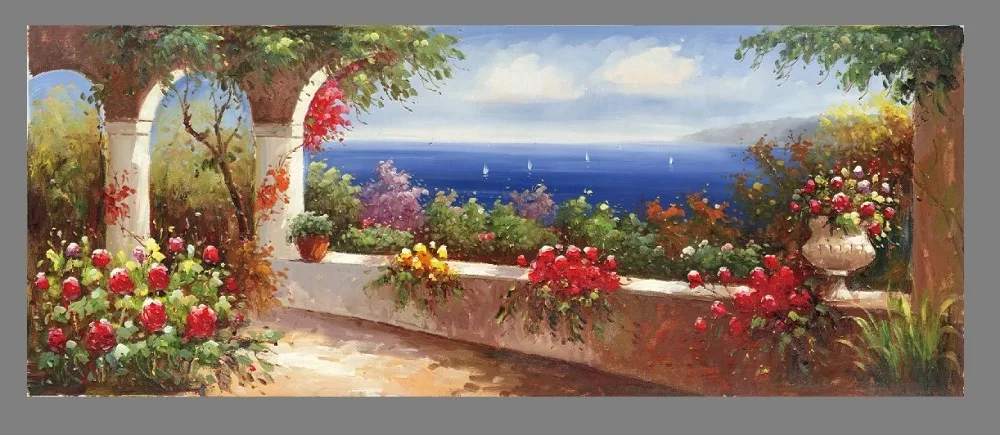 

Canvas Art Picture Print Painting Modern Mediterranean Sea Landscape Canvas Print Wall Art Picture Painting for Home Decor