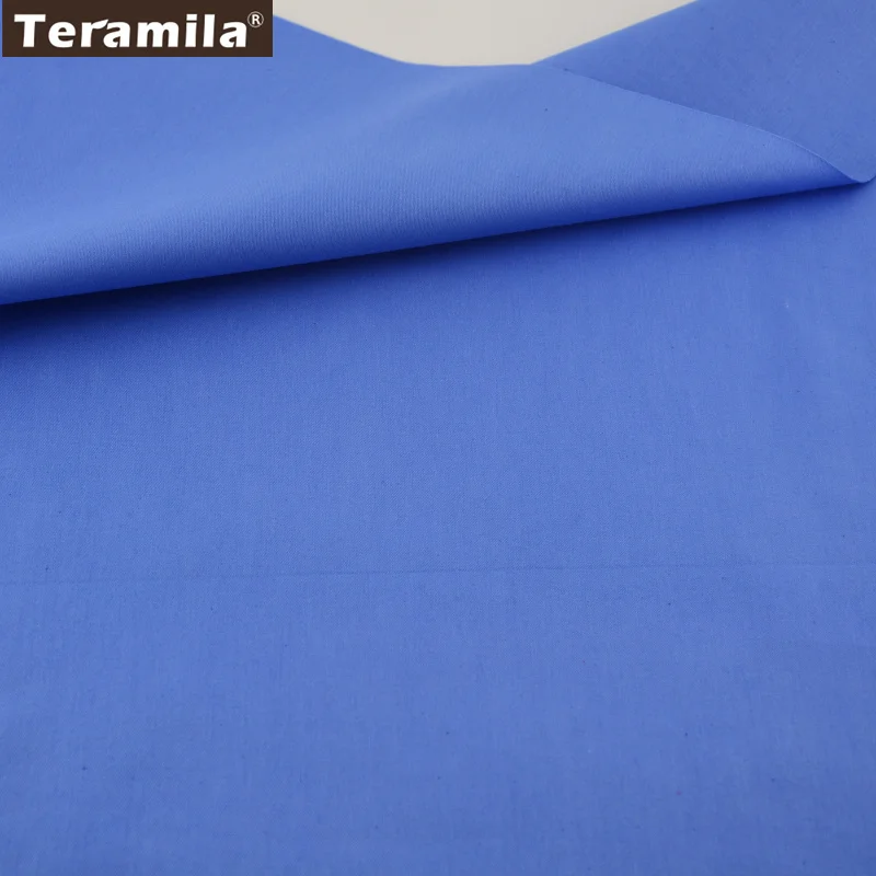 

Home Textile Material Qulting Bed Sheet Patchwork 100% Cotton Fabric Fat Quarter Classic Solid Blue Color Twill Fabric Tela