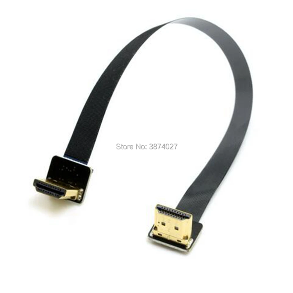 0,2 м FPV двойной Угловой 90 градусов HDMI Тип мужчина к мужчине HDTV FPC плоский кабель для мультикоптера аэрофотосъемки 10 см 50 см