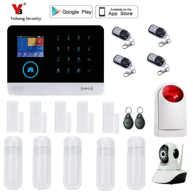 

Yobang Security Hot Selling English/Russian/Spanish Wireless GSM Alarm System 433MHz Home Burglar Security Alarm System