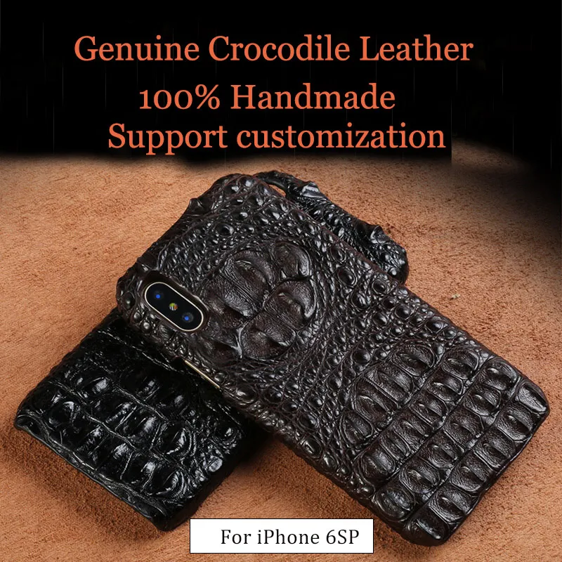 

LANGSIDI Genuine crocodile leather 3 kinds of styles Half pack phone case For iphone 6S Plus handmade can customize the model