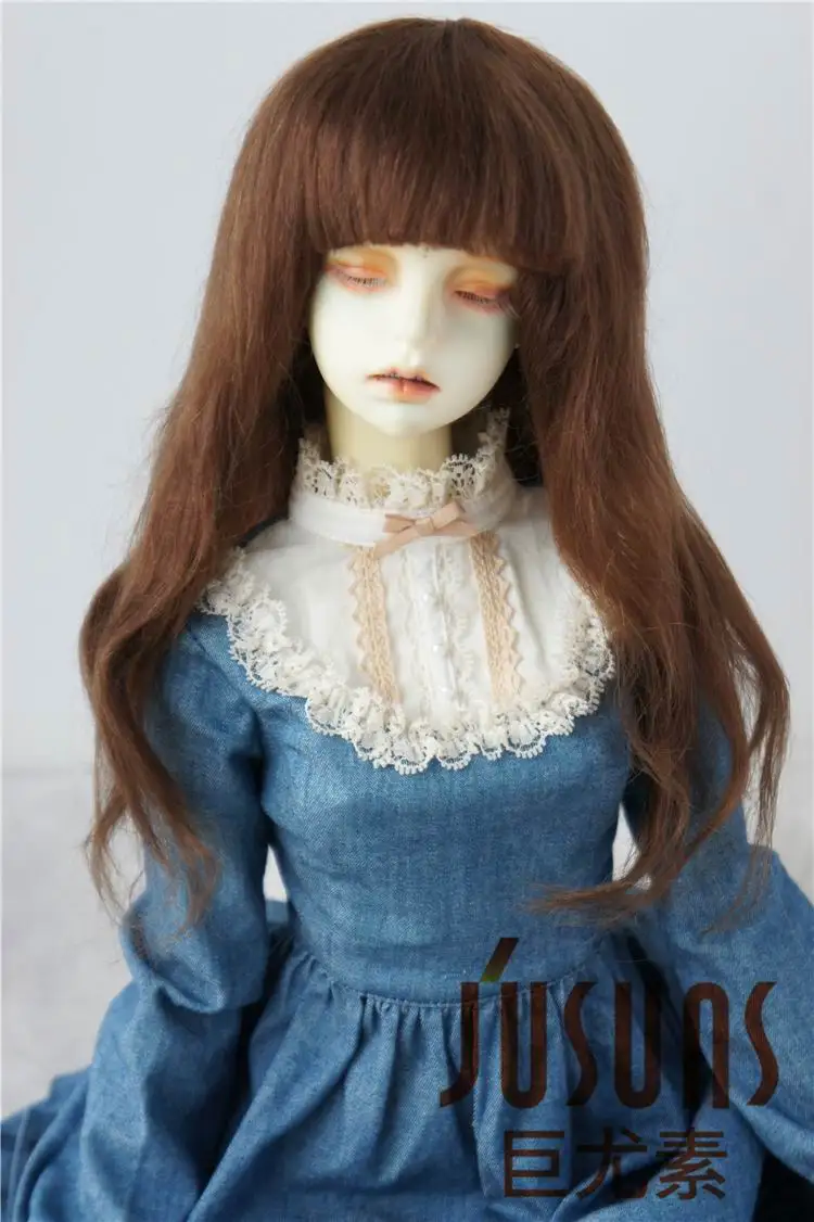 JD084 1/6 1/4 1/3 модные BJD парики из мохера для кукол YOSD MSD SD Размер 6-7 дюймов 7-8 дюймов 8-9 дюймов Длинный мягкий мохеровый парик для куклы - Цвет: 8-9inchLight brown